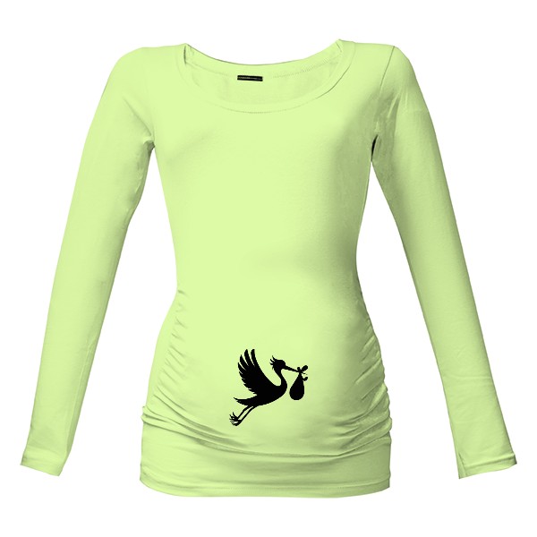 Tričko s potiskem Čáp těhotenské