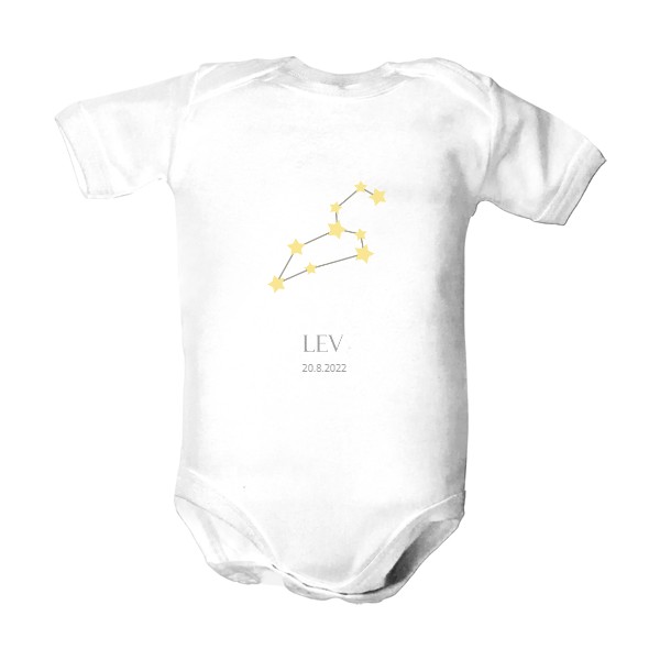 Dětské body  s potiskem Lev (23. července – 22. srpna) souhvězdí