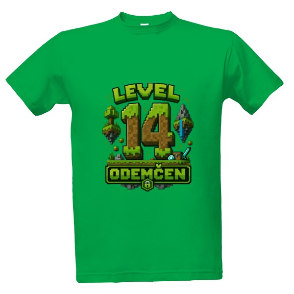 Tričko s potiskem LEVEL 14 ODEMČEN Gamer