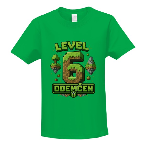 Tričko s potiskem LEVEL 6 ODEMČEN Gamer