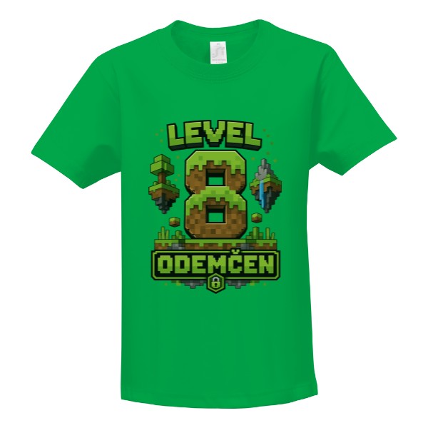 Tričko s potiskem LEVEL 8 ODEMČEN Gamer