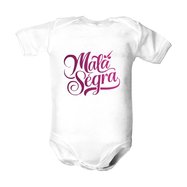 Dětské body  s potiskem Malá ségra - jednorožčí nápis