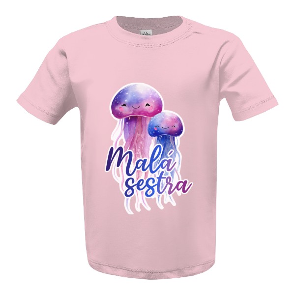 Tričko s potiskem Malá sestra - medůzy