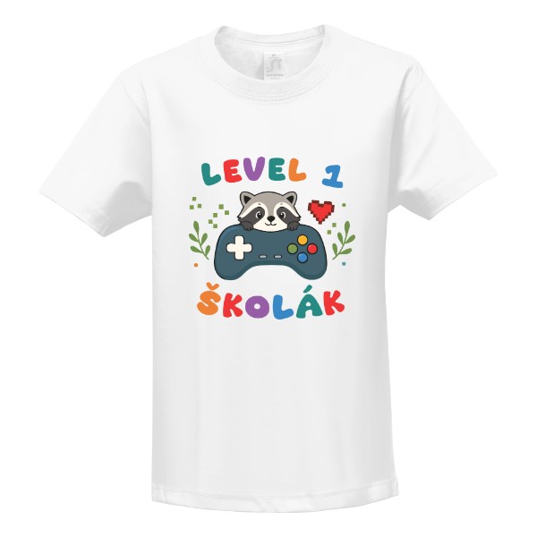 Tričko s potiskem Mýval Level 1 školák