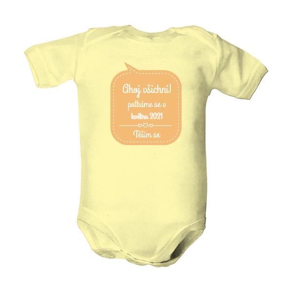 Dětské body  s potiskem Oznamovací body neutrální