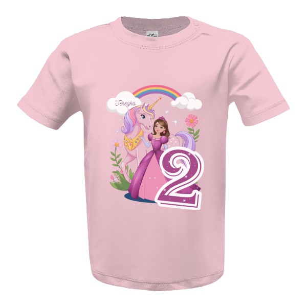 Tričko s potiskem Princezna Narozeniny 2 roky se jménem