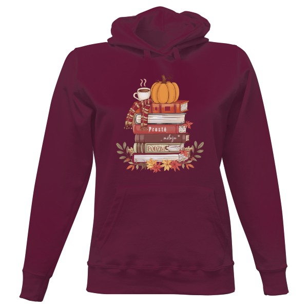 Dámská mikina s kapucí s potiskem Prostě miluju podzim