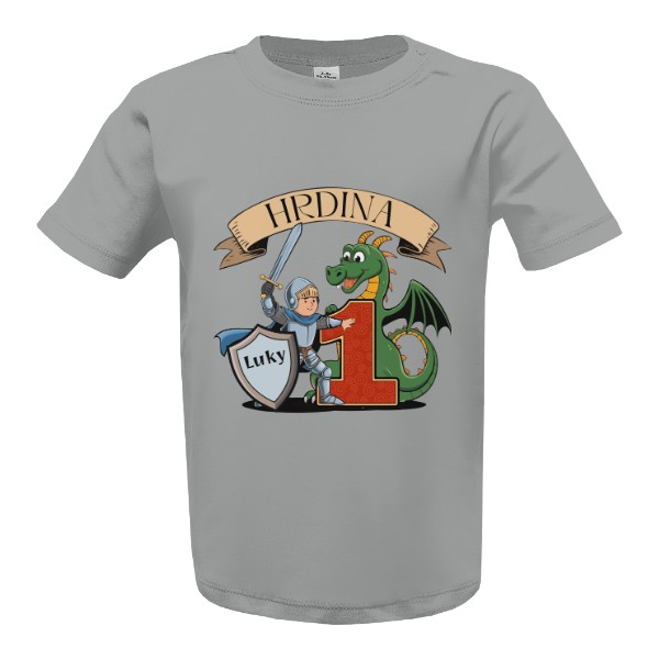 Tričko s potiskem Rytíř narozeninové 1 rok se jménem