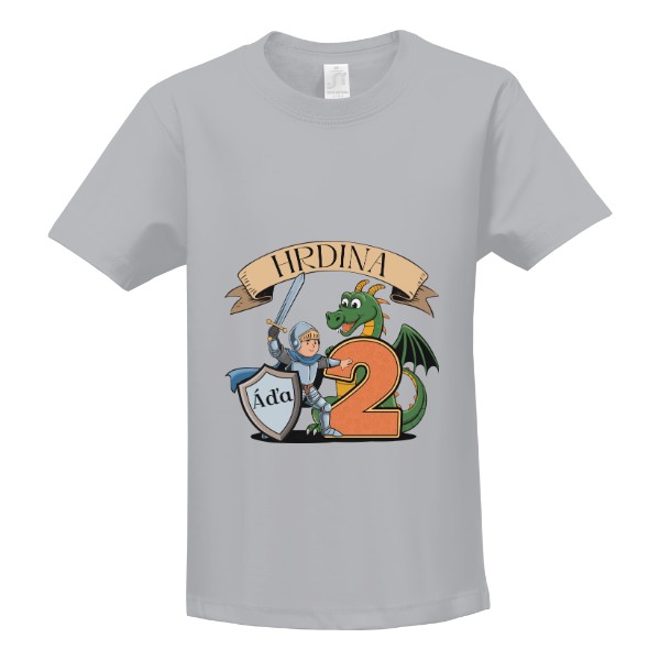 Tričko s potiskem Rytíř narozeninové 2 roky se jménem