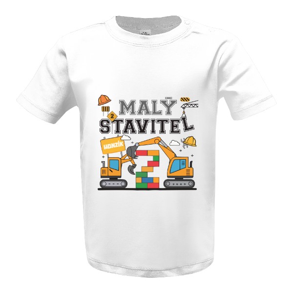 Tričko s potiskem Stavitel narozeninové 2 roky se jménem
