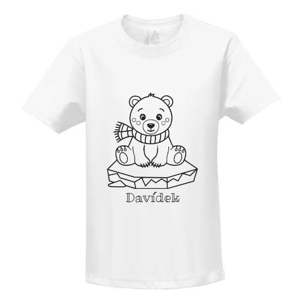 Tričko s potiskem Vybarvovací Lední medvídek jednoduchý se jménem